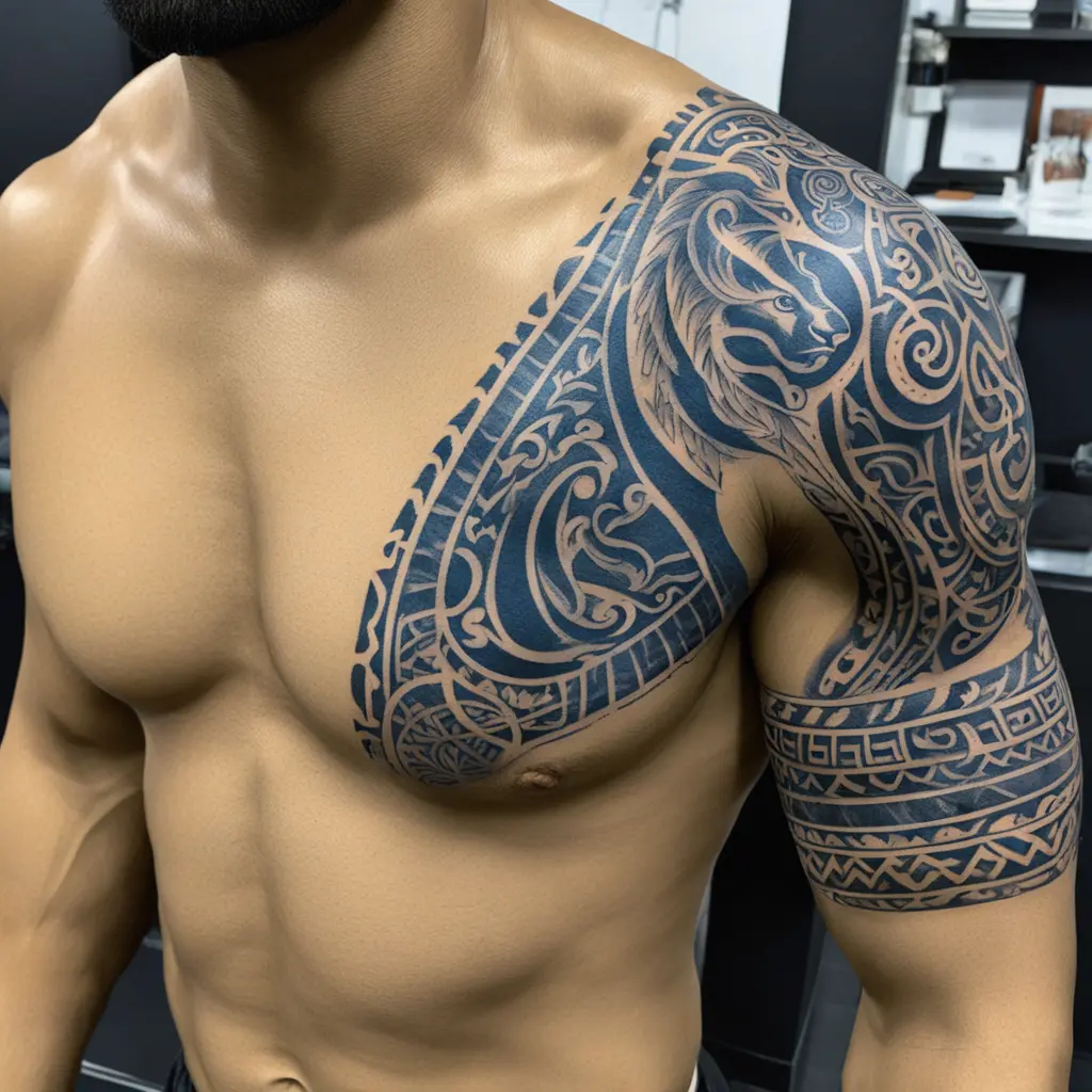 A tribal lion sleeve