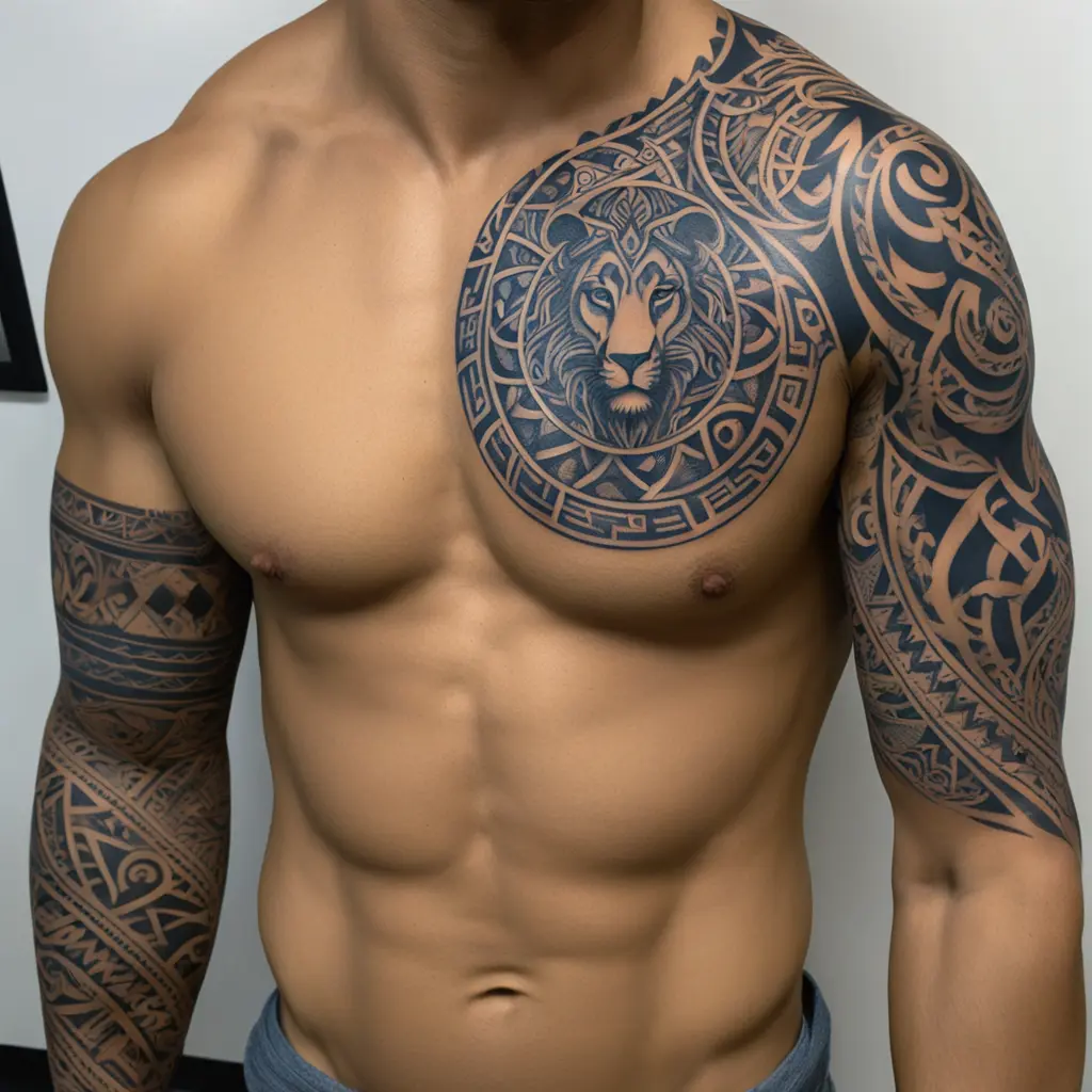 A tribal lion sleeve 