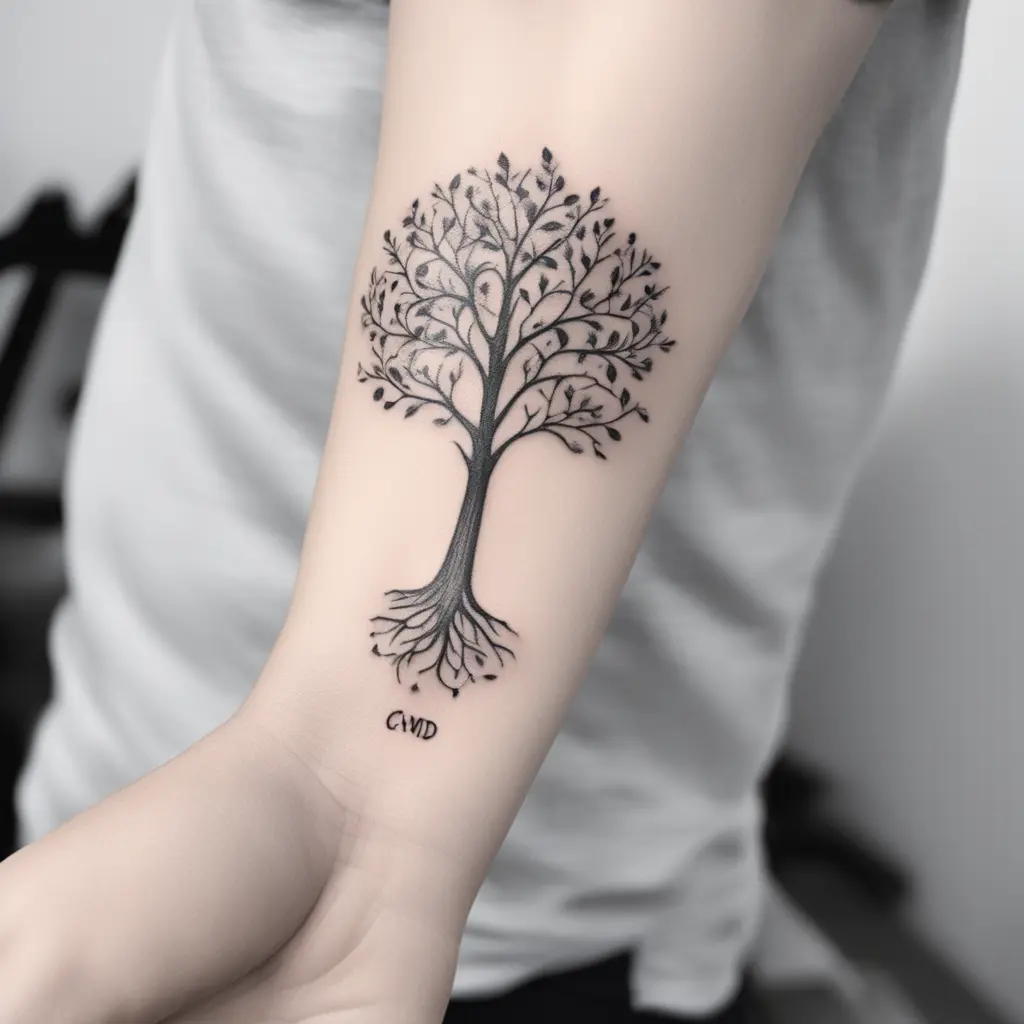 albero della vita con le lettere C V D A sui rami e invece suille radici ci devi scrivere A+M