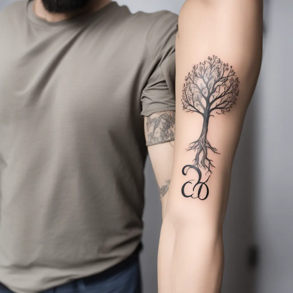 albero della vita con le lettere C V D A sui rami e invece suille radici ci devi scrivere A+M