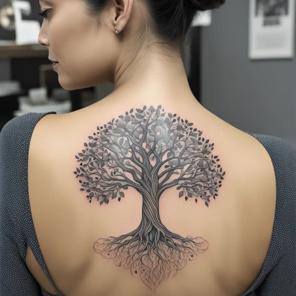 Banyan tree spiritual tattoo