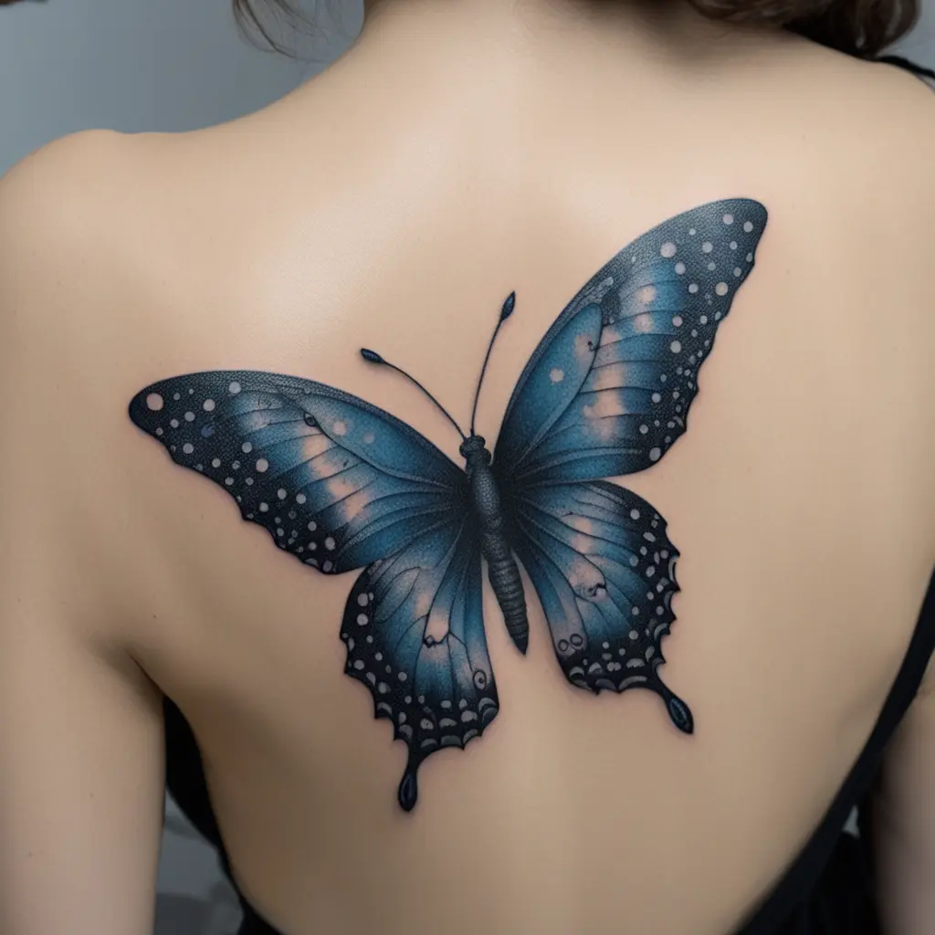 butterflies, black, blue fire