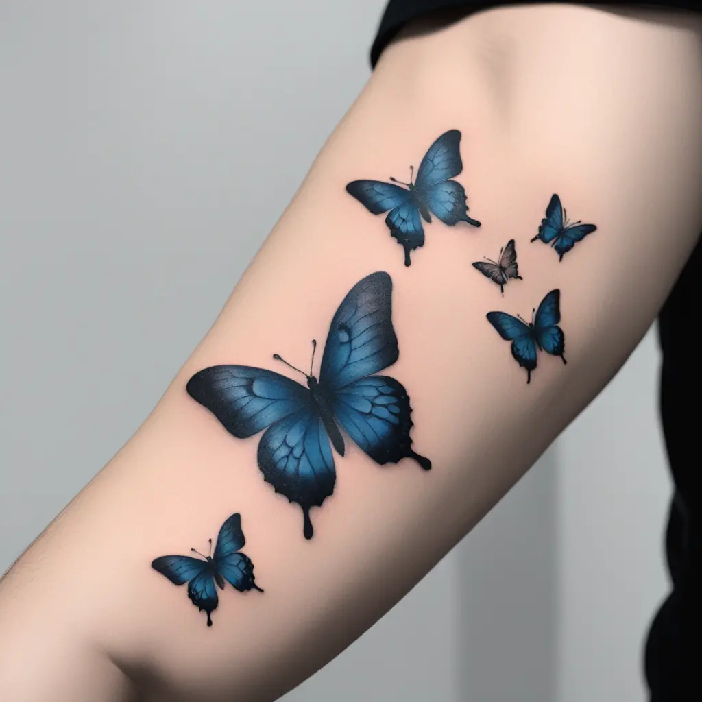 butterflies, blued fire
