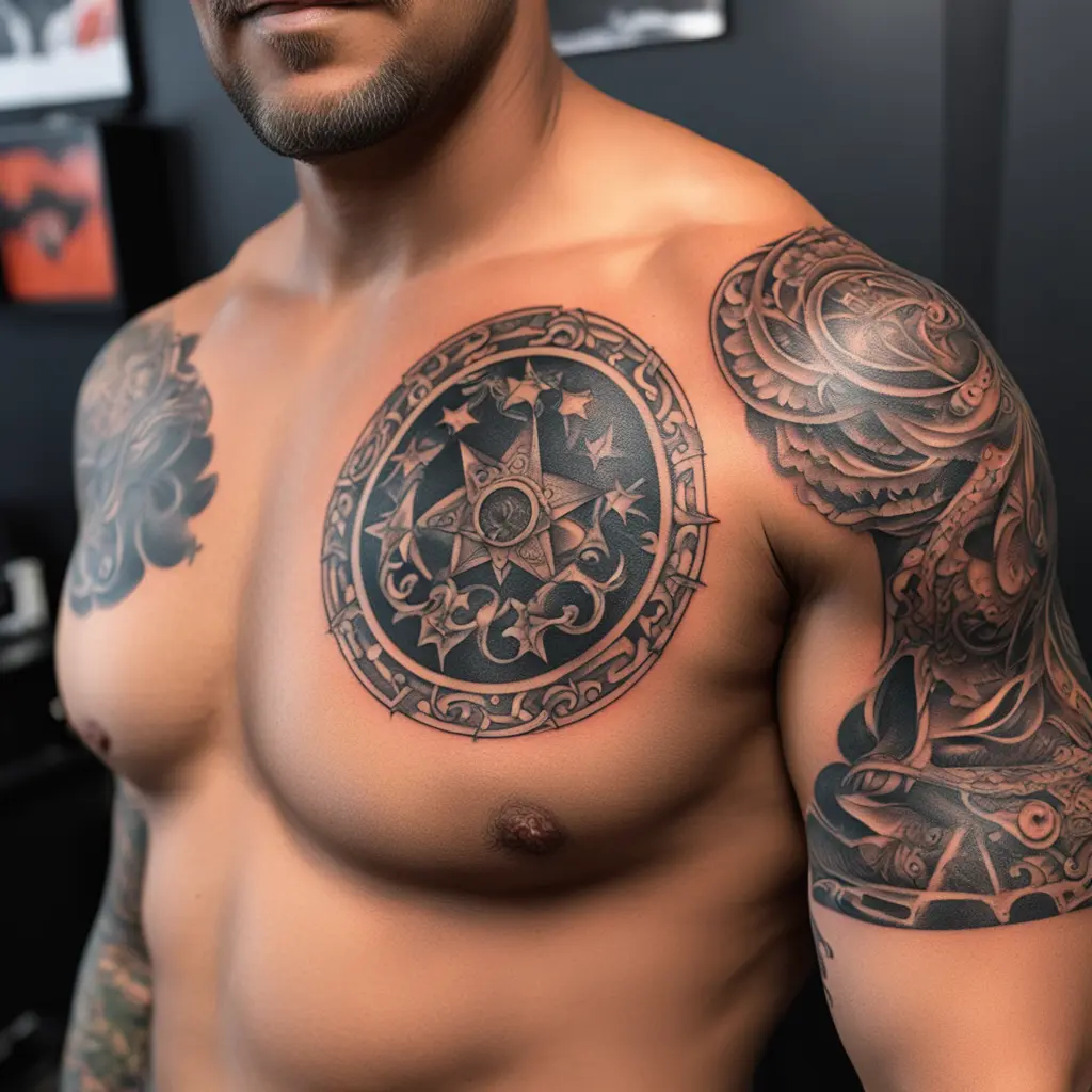 Dark belly tattoos men