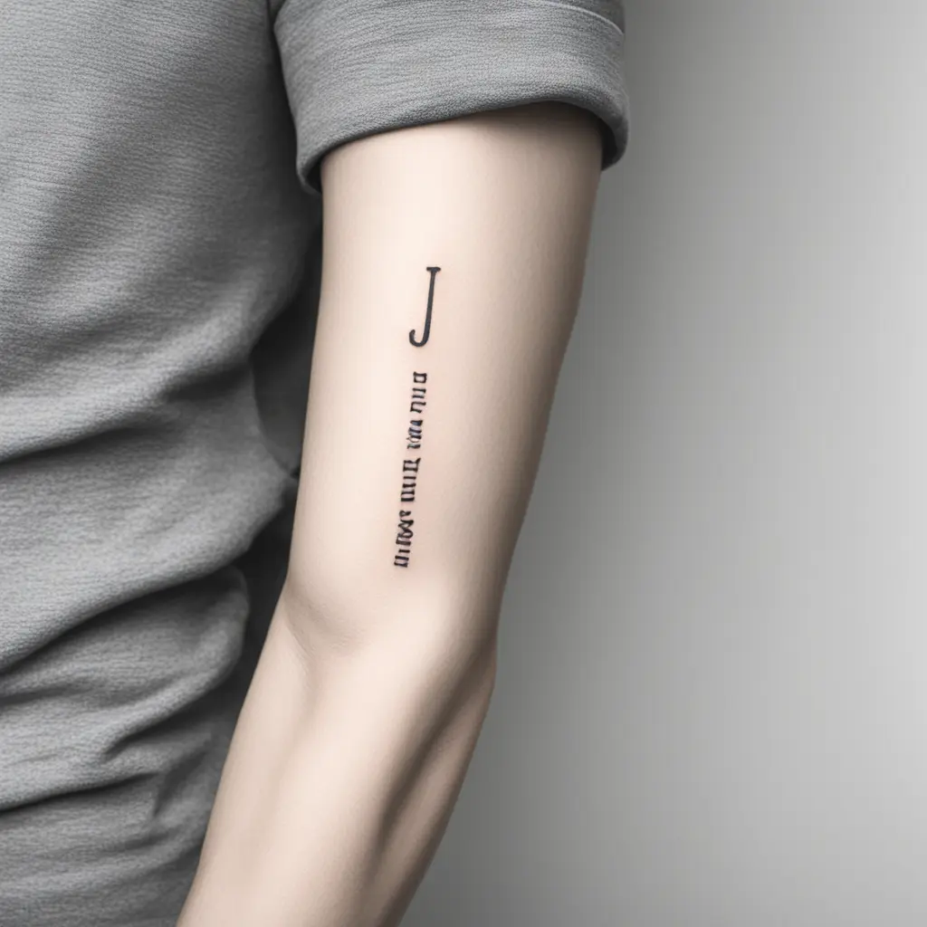 Es soll ein Tattoo aus drei Buchstaben sein M, J, M.