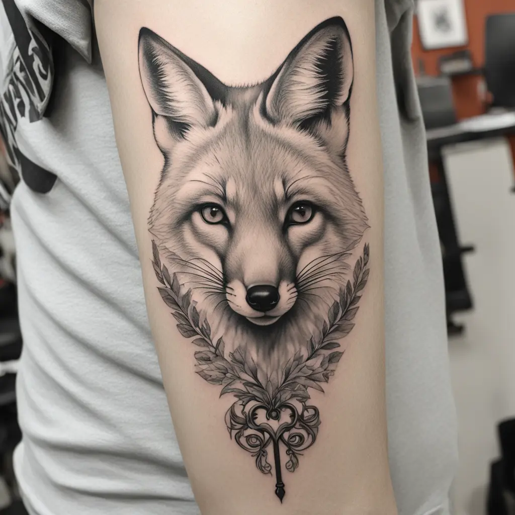 fox in black & white