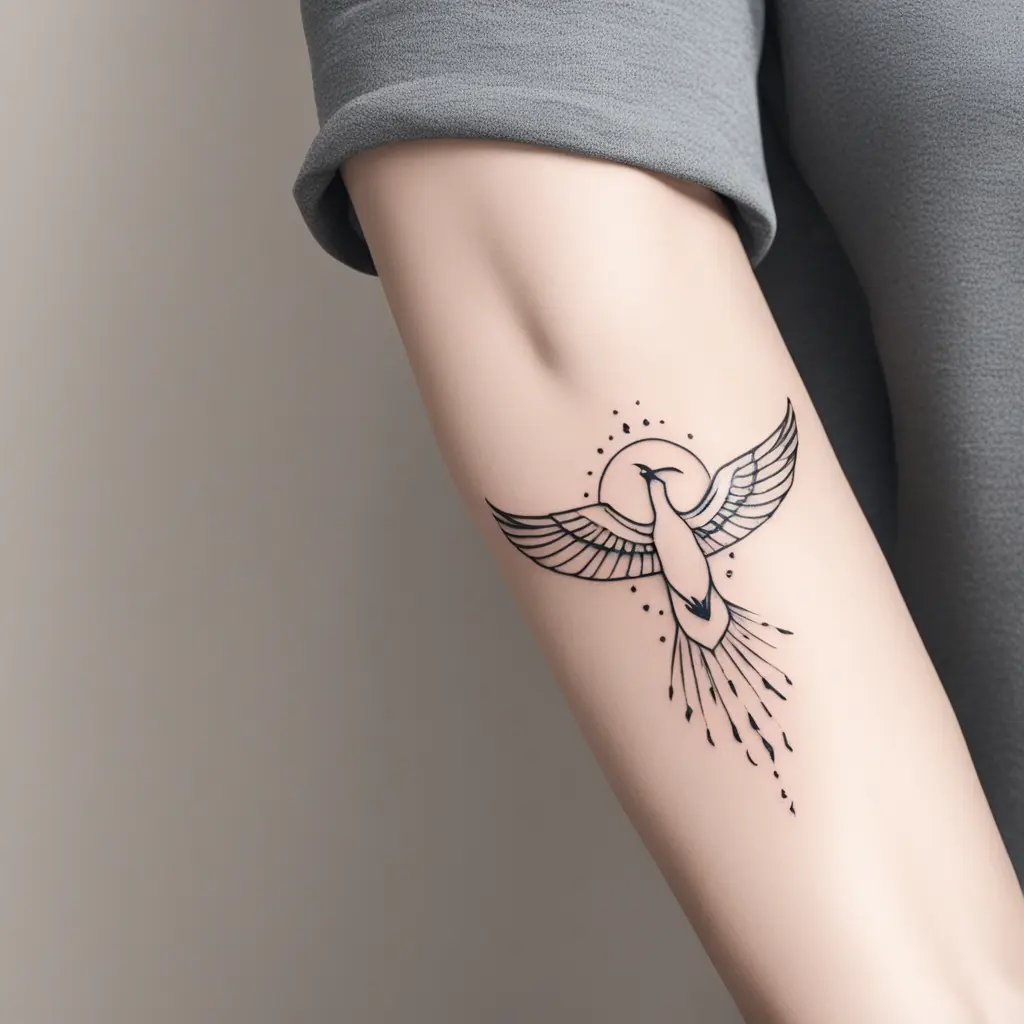 freedom as bird, love, infinity, sun, protection
totally different tattoo and unique. horizontal for women fore arm