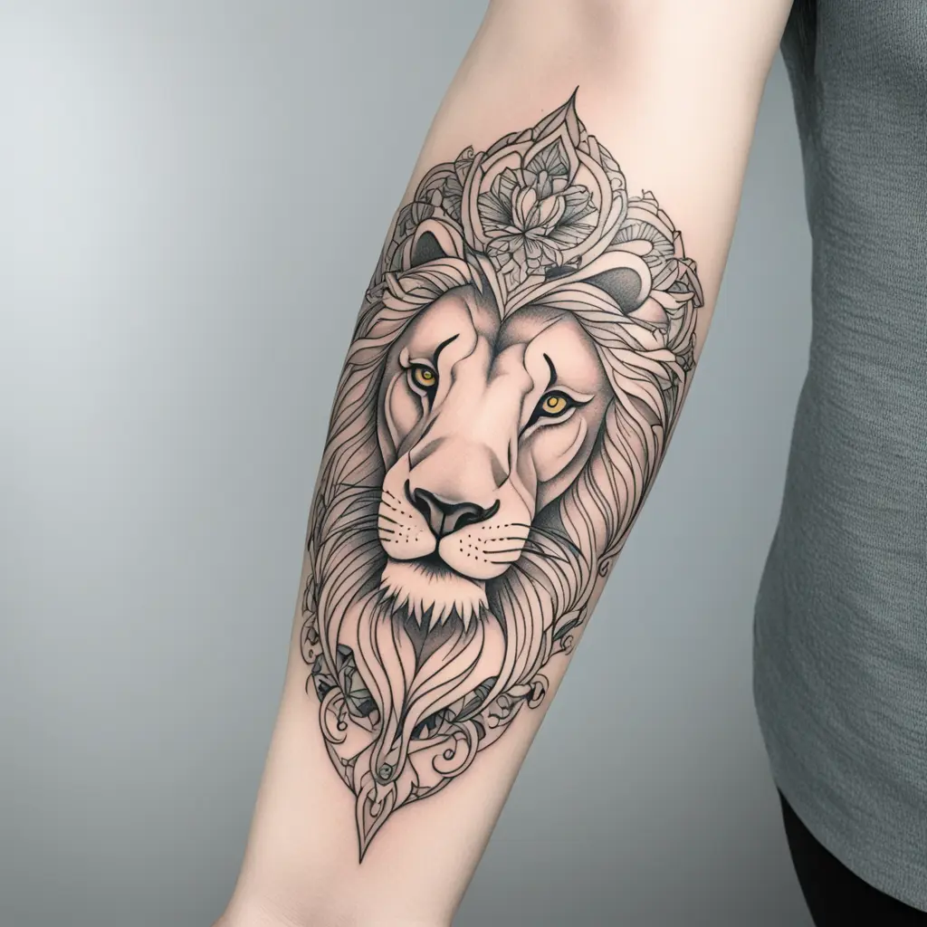 lion head tattoo