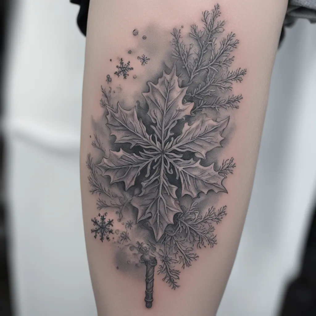 nebel und frost und schneeflocken