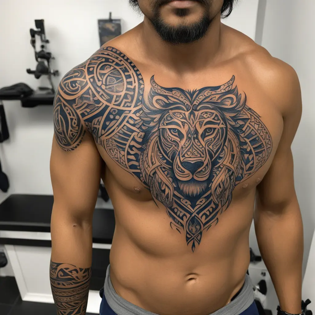 polynesian lion tattoo