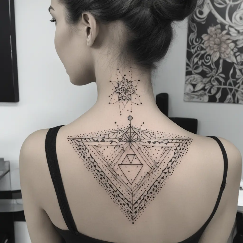 Quiero tatuarme la pierna con geometria teniendo en cuenta los tatuajes que ya tengo rellenando los espacios que faltan.