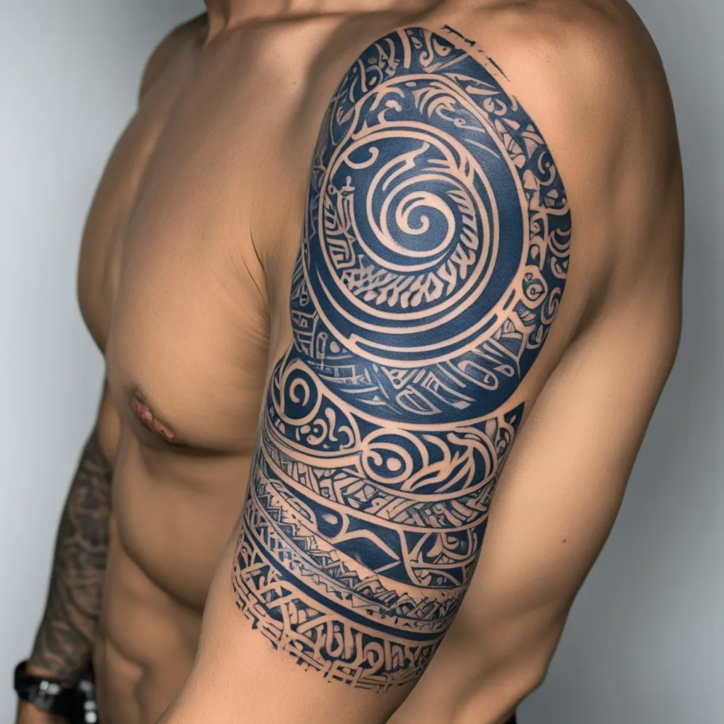 tattoo with abstract and unreadable type of a word quirk on white background with black contour only, in style of tattoos by jonymakalova in instagram
