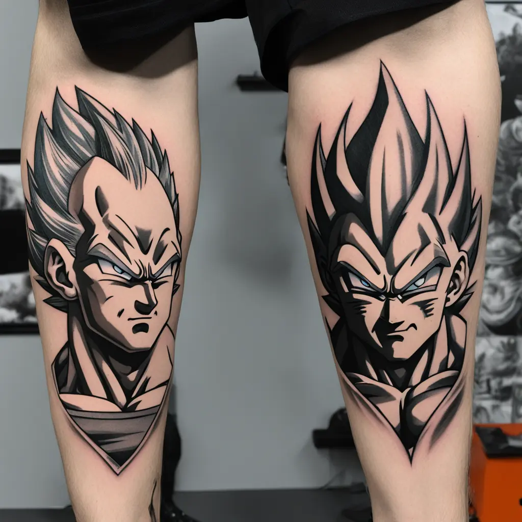 the characters goku and vegeta united against their enemy the character jiren, all from the anime dragon ball super