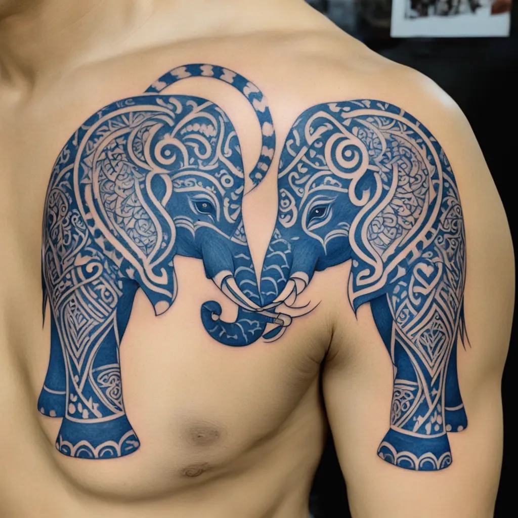 two small elephants trunks making a shape of a heart