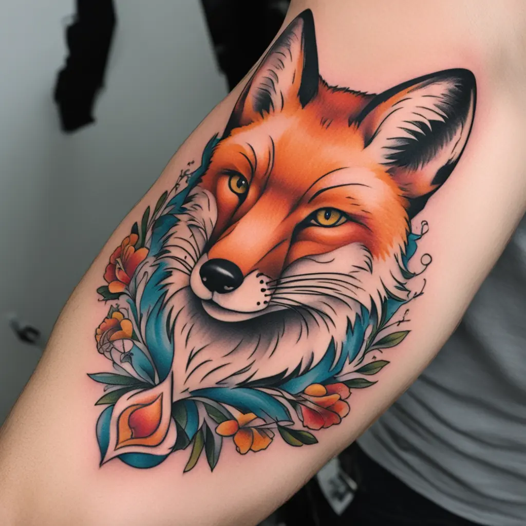 unique fox tattoo